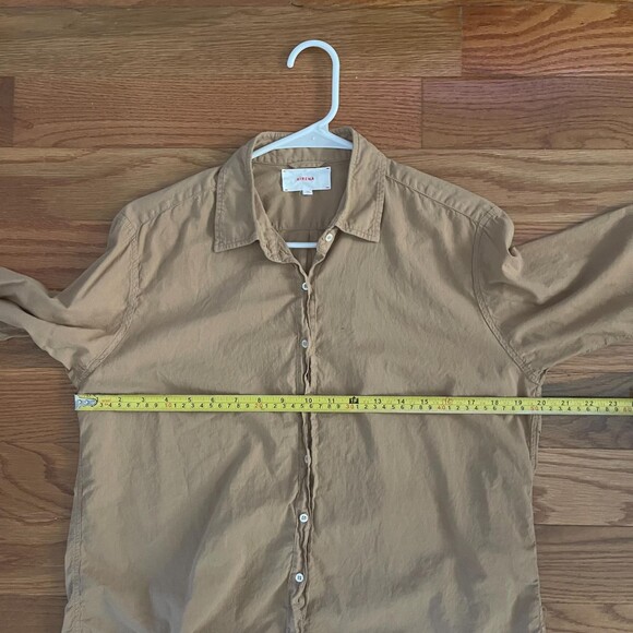 Xirena Button-Up Shirt Womens XS Tan Cotton Long Sleeve Collared Regular Fit - Picture 8 of 8